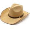 Straw Hat European And American Western Cowboy Hat Knitted Hat Curved Brim Big Eaves Hat Belt