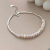 S925 Sterling Silver Freshwater Pearl Broken Silver Bracelet Girl