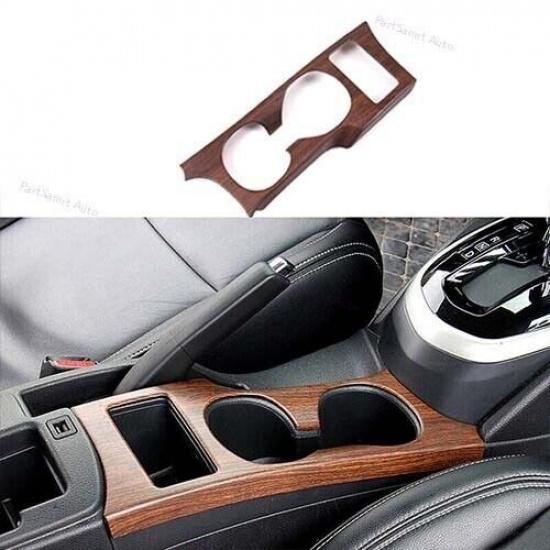 Central Console Water Cup Trim Peach Wood Grain ABS For Nissan Qashqai 2016-2018