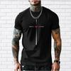 New Summer Men's Fashion T-shirt Personality Cross Love Printed Men's T-shirt Top