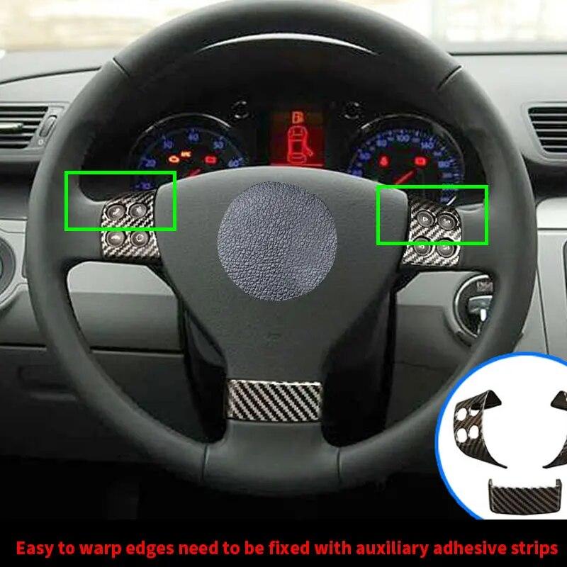 3pcs Car-styling ABS Carbon Fiber Texture Interior Steering Wheel Panel Cover Trim For VW Golf 5 MK5 Passat B6 Jetta MK5 Tiguan