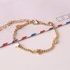 Fashion Lady Girls Simple Gold Chic Heart Trendy Stars Chain Bracelet Cuff Decoration