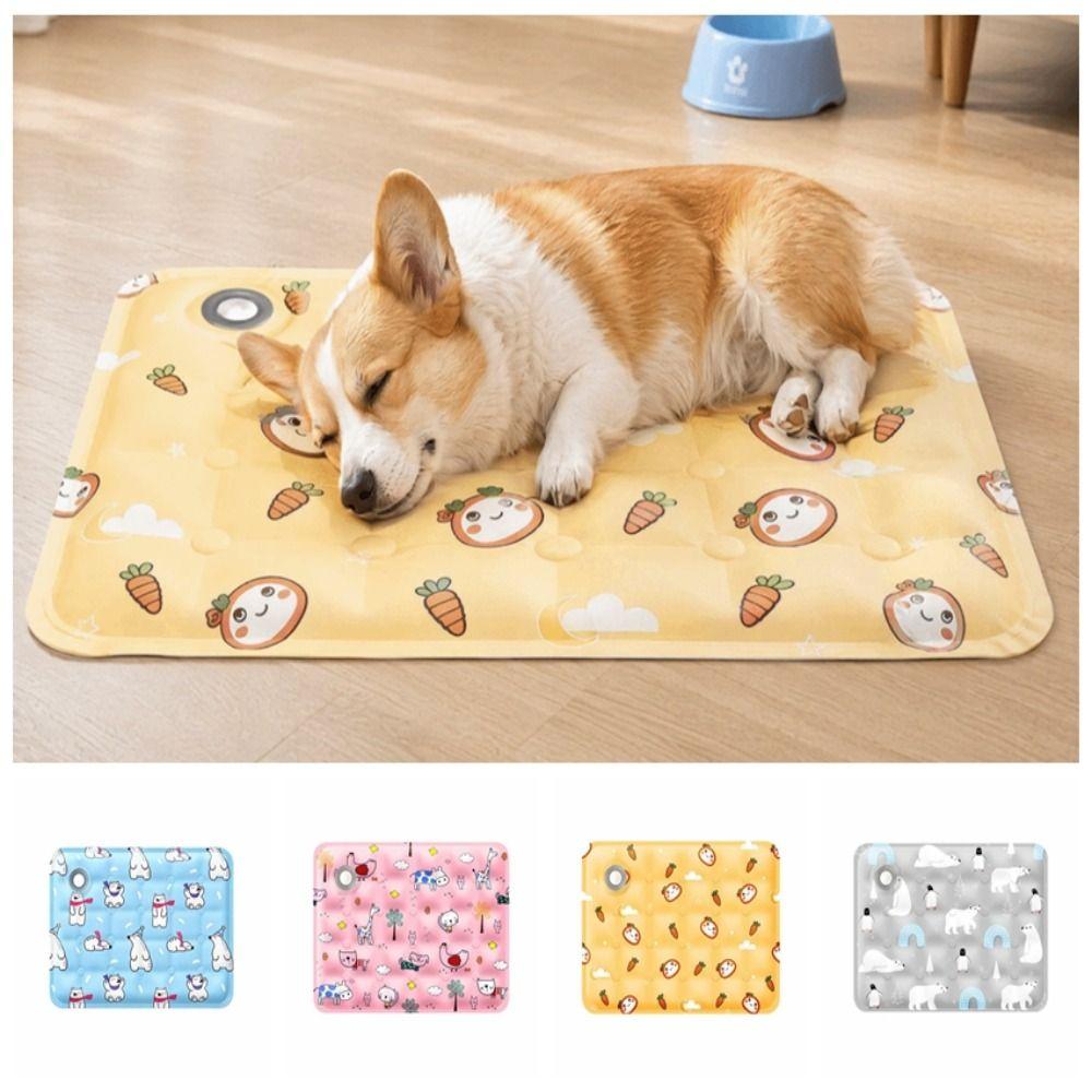 Non-Slip Pet Cooling Mat Anti Bite Pet Ice Cushion Portable Cat Sleeping Pad  Summer