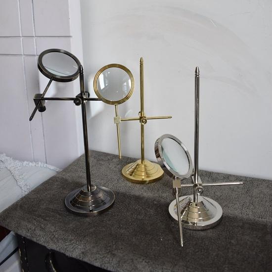 Lot of 3 Brass Magnifying Glass with Adjustable Stand Magnifier, Couple Gift, Girlfriend Gift, Gift For Father, Gift For Husband, Gift For Him