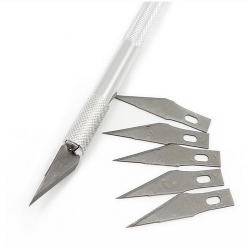 Non-Slip Metal 6 Blades Wood Carving Tools Fruit Food Craft Sculpture Engraving Utility Knife For Sta
