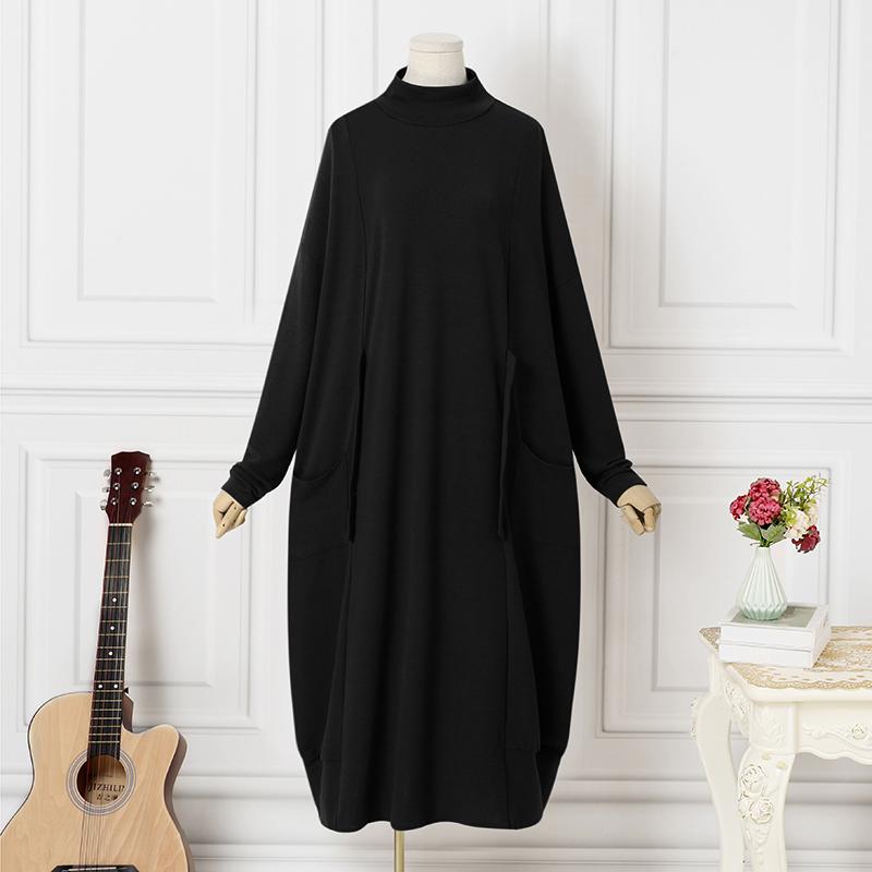 ZANZEA Повседневная свободная туника с высоким воротником и длинным платьем