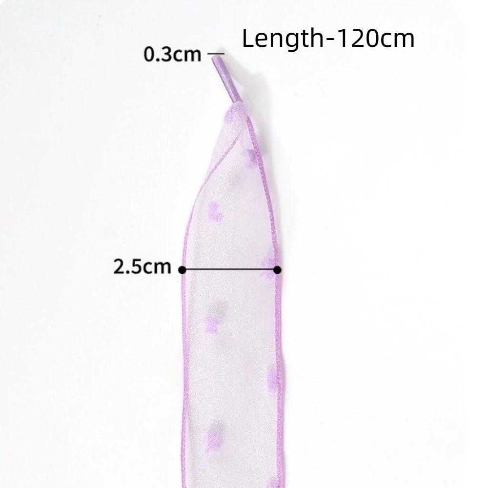 1Pair 2.5cm Width Organza Bow Shoelaces Silk Satin Ribbon Shoelaces For Sneakers Canvas Shoes