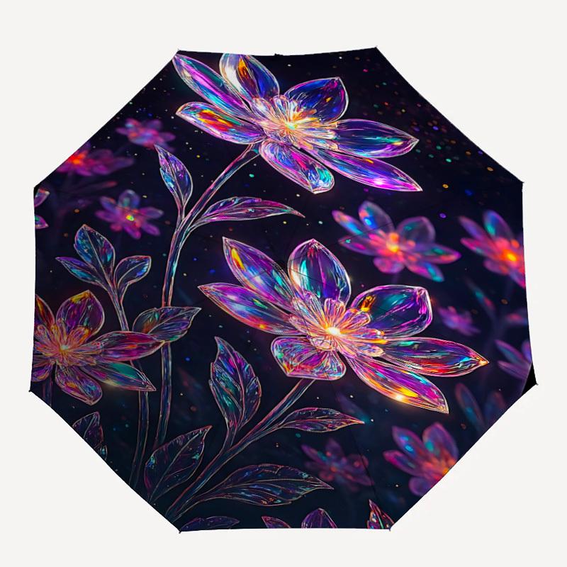 1pc Floral Fantasy Automatic Open/close Umbrella, 8-Rib sturdy structure, Auto Folding/Opening, Portable Travel Umbrella for Women,127