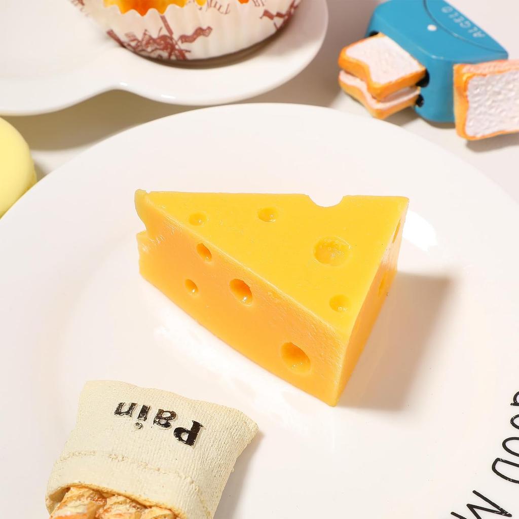 Fake Cheese Model:Artificial Cheese Food Play Food Model Realistic Fake Food for Kitchen Decoration Photography Prop