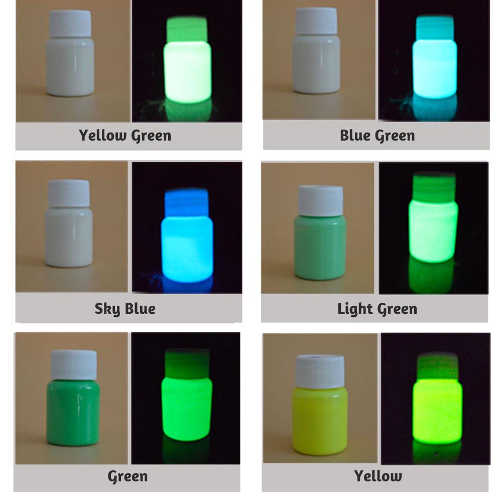 20g Glow in the Dark Fluorescent Colorful Acrylic Luminous Paint Bright Pigment DIY Crafts Painting Tool