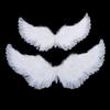 Swallow Shape White Angel Feather Wings With Elastic Straps For Kids Party Decor