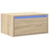 VidaXL Table de chevet murale avec lumières LED chêne sonoma, armoire, table d'appoint, armoire de lit, armoire de chevet, 860215