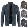 Стойка воротник Длинные рукава Флисовая подкладка Пальто-свитер Мужчины Осень Зима Геометрический