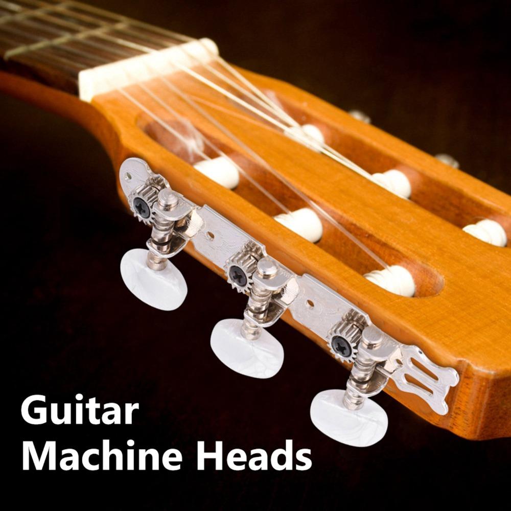 3L 3R Layout Guitar Tuning Pegs Silver Color Classical Guitar Tuning Keys  For Guitar Parts