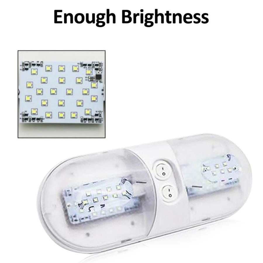12V 48LED Автодом Кемпер Прицеп Потолочный Потолочный Светильник для Чтения Двойной Купол Белый