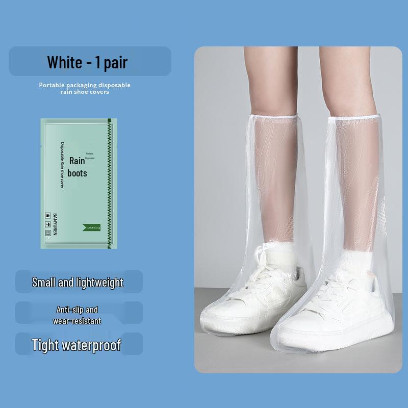 Портативные водонепроницаемые толстые прозрачные одноразовые бахилы - индивидуально упакованы для использования на открытом воздухе