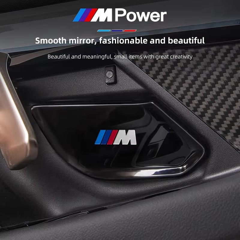LGFHR1 2026 Car Sticker 4Pcs Car Inner Door Bowl Stainless Steel Protection Cover Stickers For BMW M E46 E90 E60 F30 F10 E39 E36 F20 G3