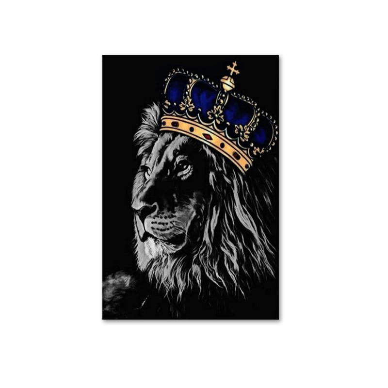Король Лев, художественные холсты с животными, постеры и принты, современная живопись, настенные панно для гостиной, украшения дома, Cuadros