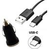 USB-C Cable and Car Charger - Phonillico - Compatible Samsung Galaxy NOTE 8/9 - 1m - Black