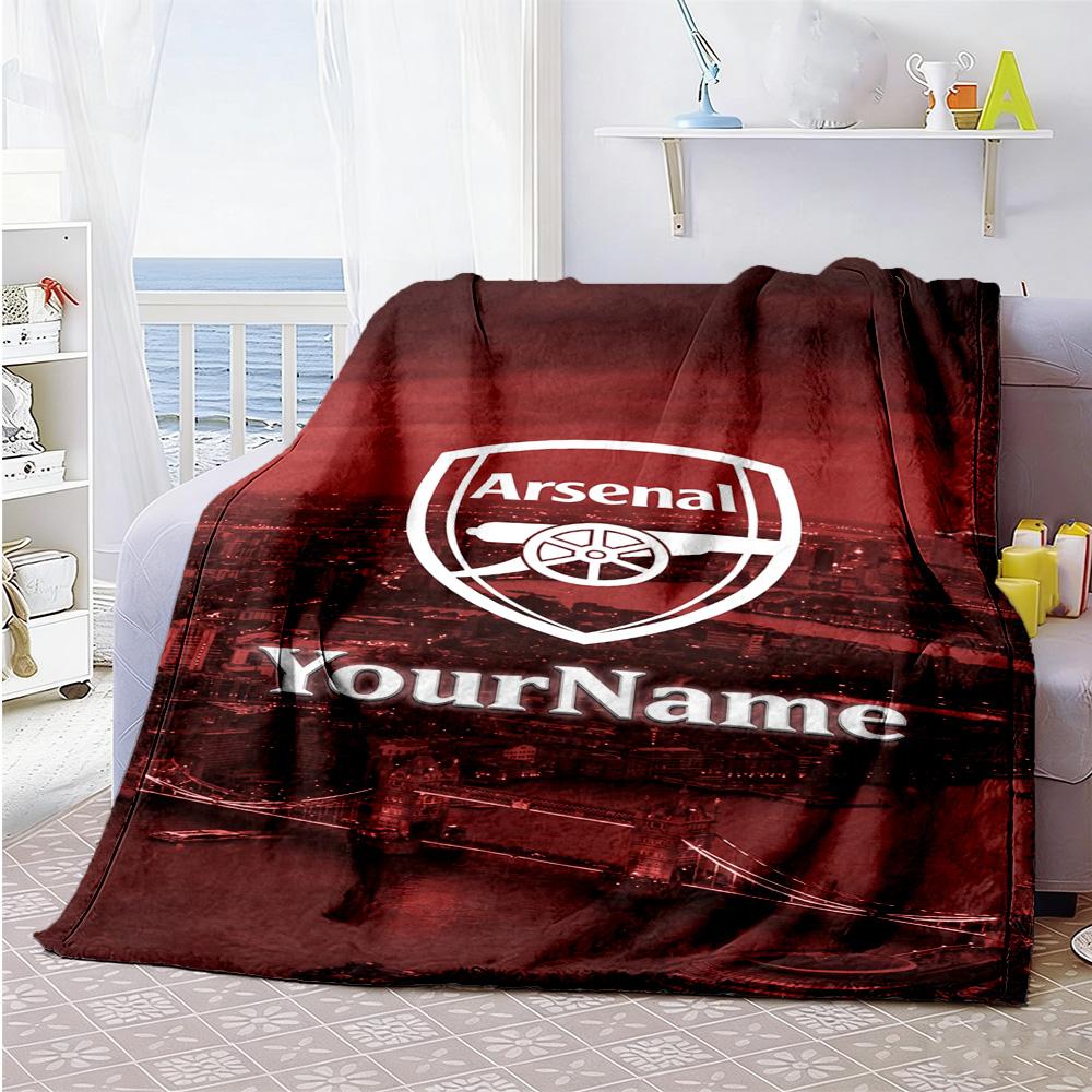 Arsenal Personalized Text Blanket Cozy Personalized Blanket Ultra-Soft for Livingroom Living Room Couch Home Decor Four Seasons Multipurpose