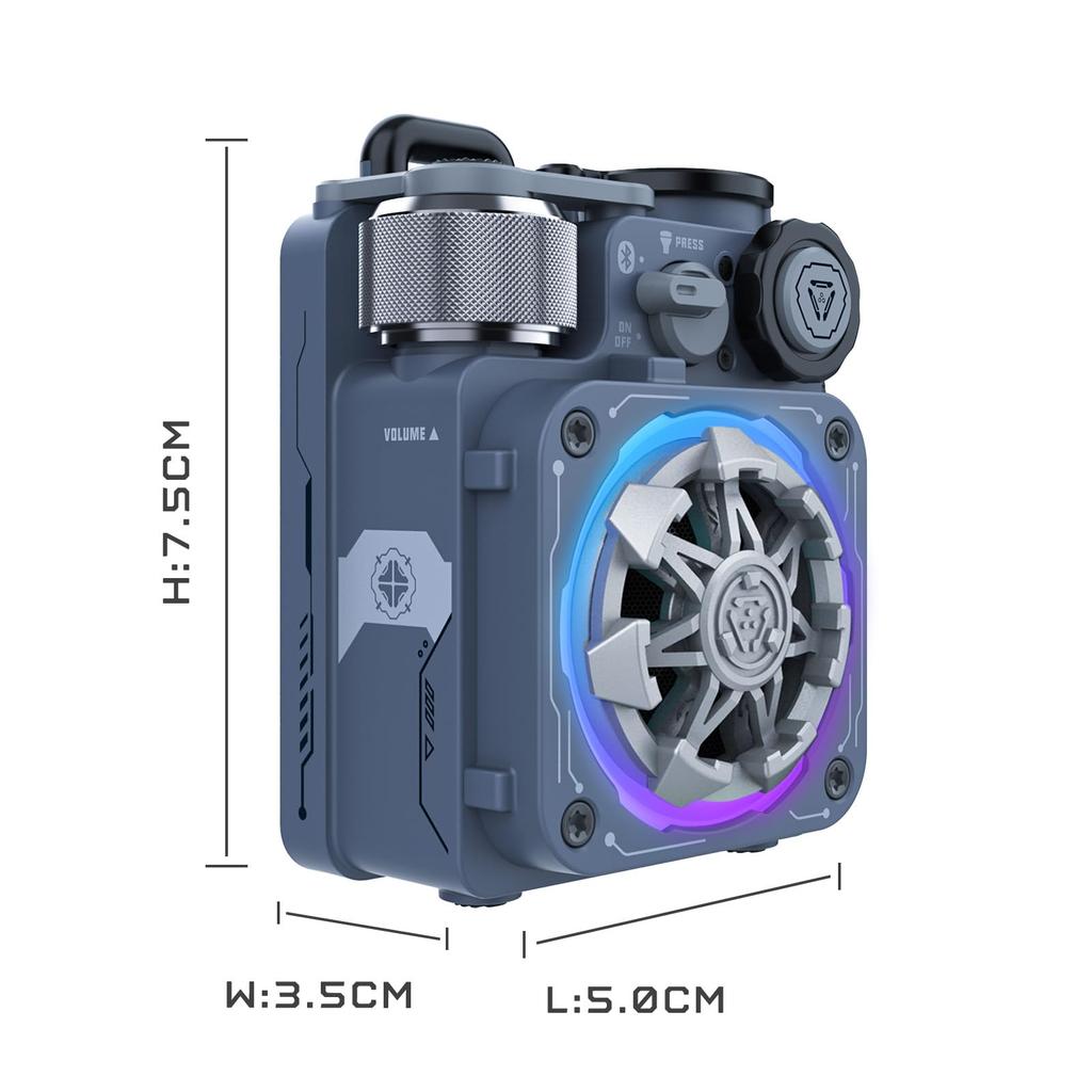 MUZEN CYBERCUBE Premium Speaker Bluetooth IPX5 3 Lighting Spinner Design Waterproof/Outdoor Speaker/With Modes/Hand Function/Illumination/TYPE-C