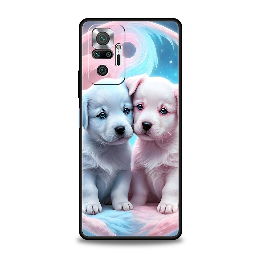 Милый чехол для телефона с собачкой для Redmi 14C 10C Note 15 14 13 12 10 11 K40 Pro Plus 5G Ударопрочный мягкий ТПУ корпус Fundas Сумки