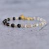 Natural Moonstone & Black Onyx Beaded Bracelet Mix Black and white gemstone faceted beaded bracelet Handmade bracelet Unique gift for her