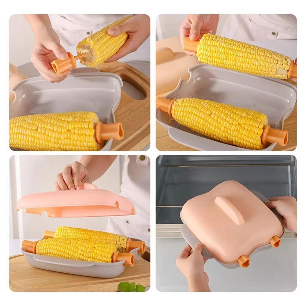 Heat Resistant Microwave Corn Cooker 2 Hole Microwave Oven Steaming Corn Box  Kitchen