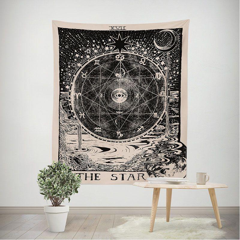 Wall Amkun Tarot Tapestry The Moon Star And Sun Medieval Divination Europe
