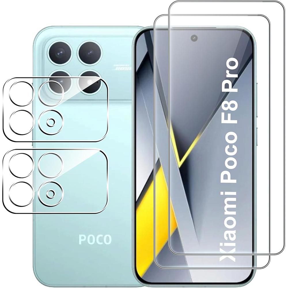 Прозрачная защита камеры 9H HD для Xiaomi POCO F8 Pro F8 Ultra, сверхпрозрачная, взрывозащищенная, устойчивая к царапинам, полное покрытие объектива, пленка из закаленного стекла, колпачок