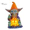 Хэллоуин Тыква Лампа Сад Смола Статуя Гном Держа Освещение Тыква Орнамент Хэллоуин Украшение Домашней Вечеринки