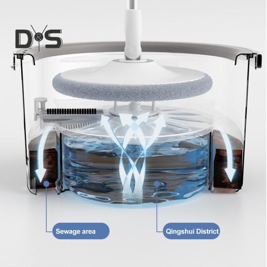 Retractable Handle Mop 360 Degree Rotating Cleaning Microfiber Wet Dry Floors Mop Bucket Set Easy Corner Cleaning Mop