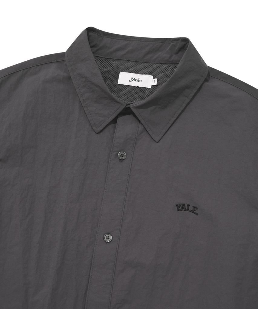 YALE Nylon Sporty Coach Shirt Charcoal
