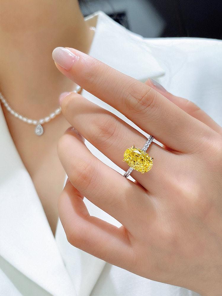 Ювелирные изделия Xiancan 2021 Овальное сияющее кольцо: Серебро 925 пробы с бриллиантом высокой чистоты для женщин.