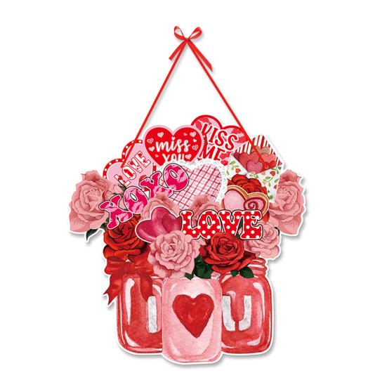 Подвеска на День святого Валентина, мультяшный дверной подвесной орнамент, романтический праздничный дверной знак для украшения дома, вечеринки