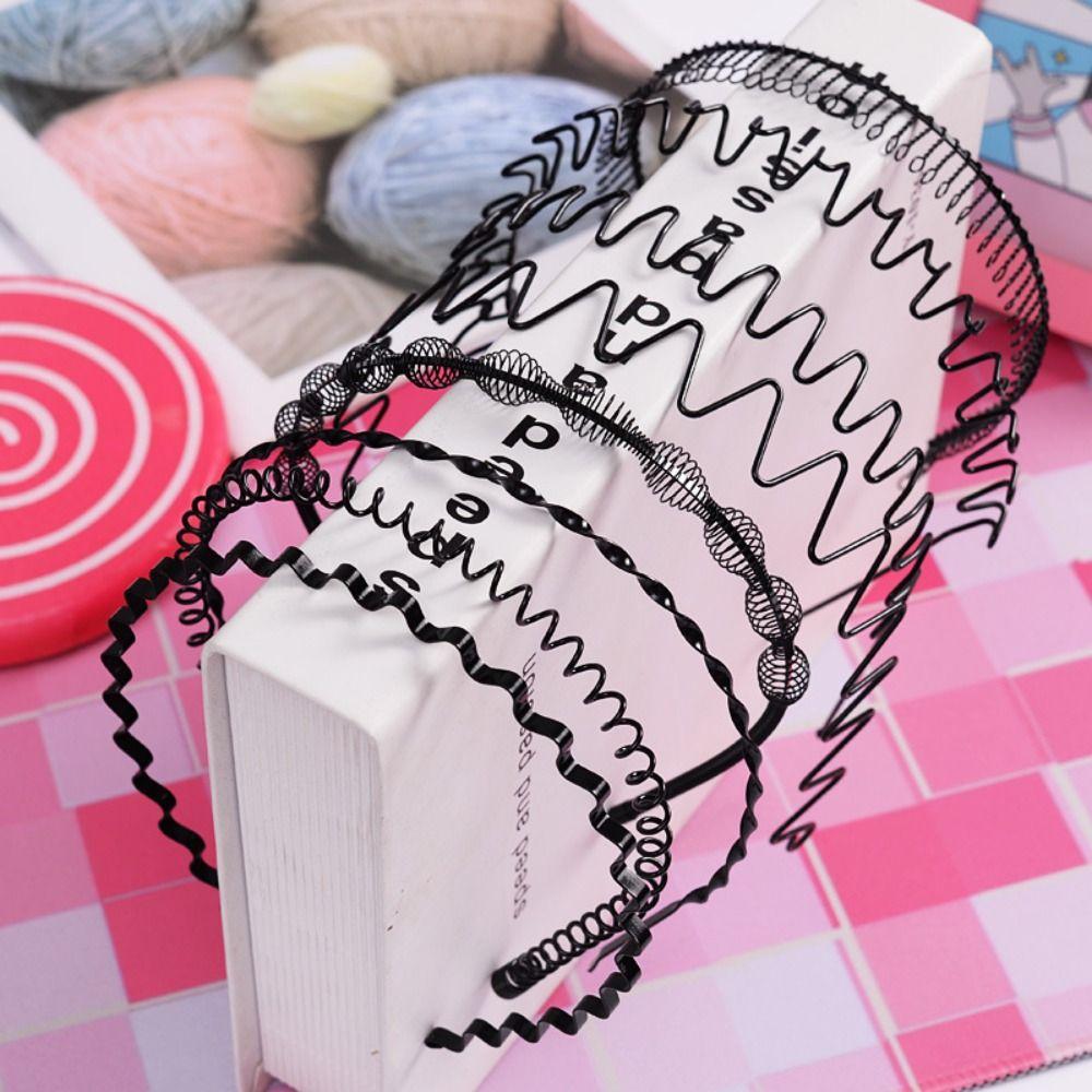 Двухслойный тонкий металлический обруч для волос, мужская резинка для волос весенней формы, повязка на голову в форме волны, детская повязка на голову