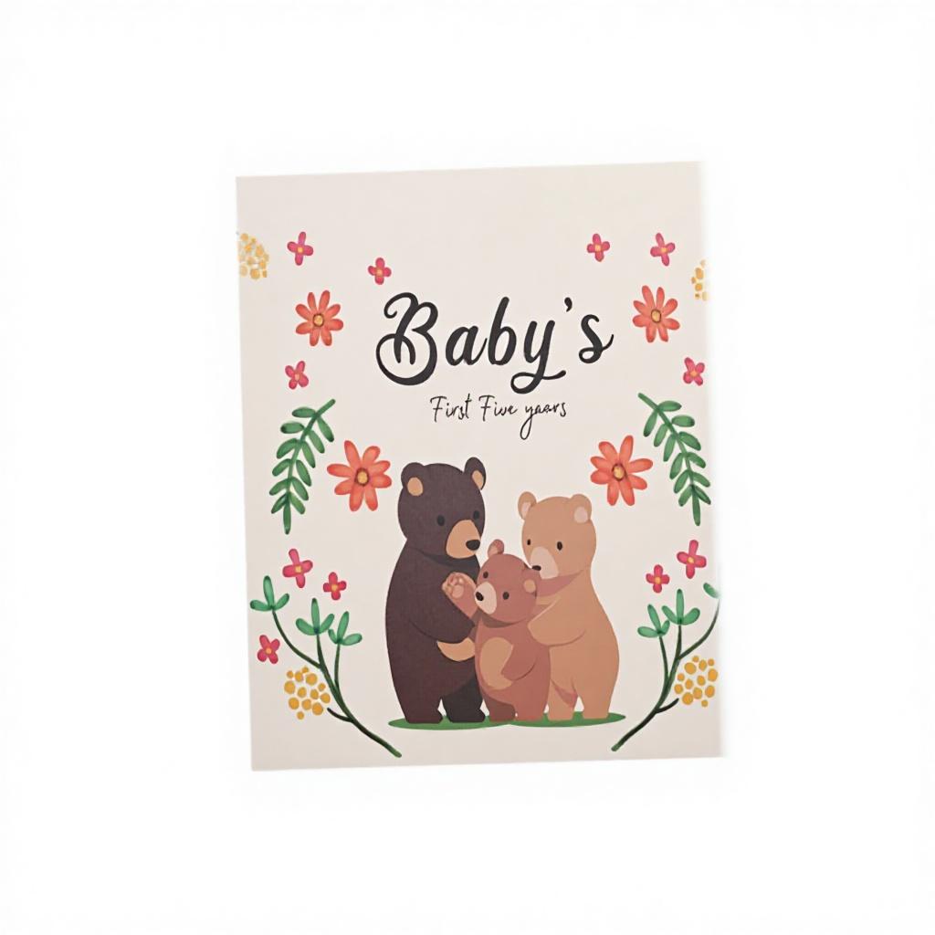 Custom Design Hardcover Baby Books First 5 Year Memory Book Photo Album Journal Scrapbook with Offset Paper