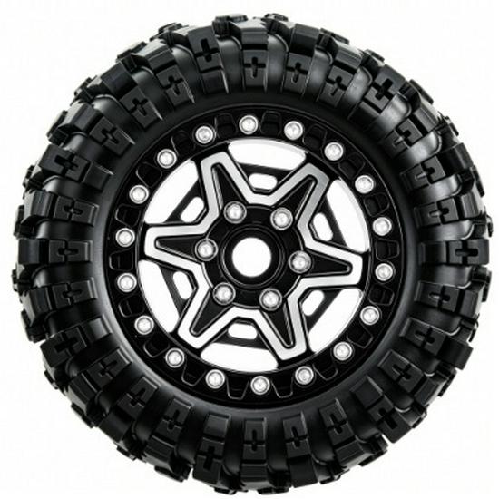 1/10 RC Off-Road Wild Bull 88mm African Lion Tires with 1.9 Six-Star Wheels