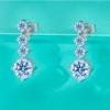 2 .6ct D Color All Moissanite Earrings For Women Sparkling Diamonds 925 Sterling Sliver Plated 18k Stud Earring With