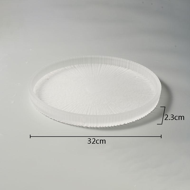 Transparent Glass Dinner Plate Restaurant Creative Flat Plate Dessert Plate Snack Plates Pasta Salad Plates Special Tableware