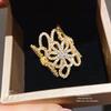 Minimalist Flower Open Band Ring With Gold Electric Plating For Ladies Fashion Jewelry