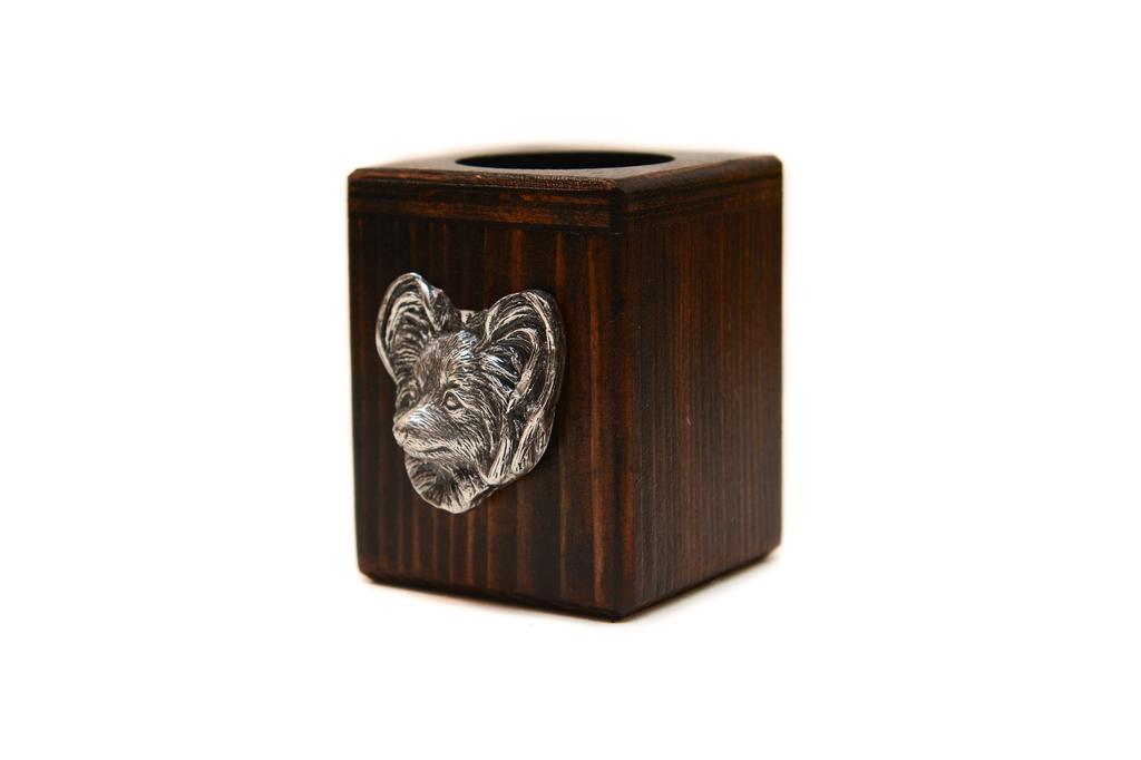Papillon, Continental Toy Spaniel – Wooden candle holder with a dog, a unique souvenir after losing a dog | Art-Dog