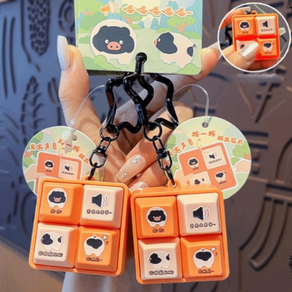 4-Button Fidget Clicker Toy Smooth Polished Edges Figure Keychain Accessories gifts