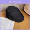 Color Solid Artistic Style Newsboy Hat Short Brim Washed Denim Daily Fashion