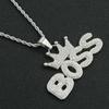 European and American Cool Hip Hop Full Diamond Crown Letters Boss Pendant Necklace Fashionmonger Personalized Exaggerated Long Accessories Pendant