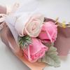 Домашний декор 3 головки искусственных роз Букет Рука держит мыльный цветок Искусственный цветок