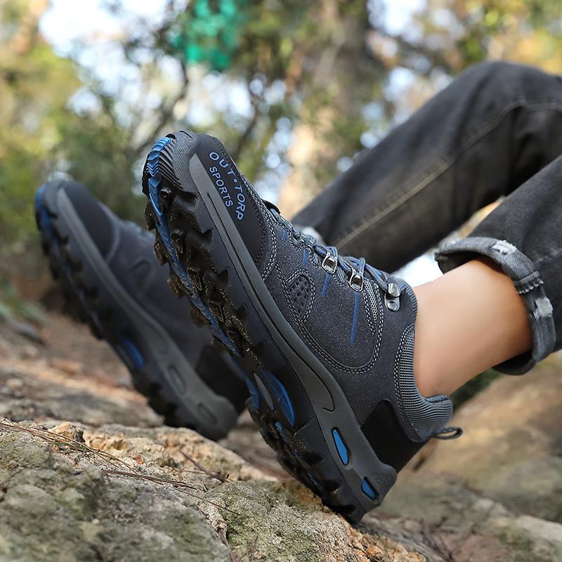 Suede Men Hiking Shoes Outdoor Trail Trekking Sneakers Men Non Slip Breathable Climbing Shoes Men Mountain Sports Shoes