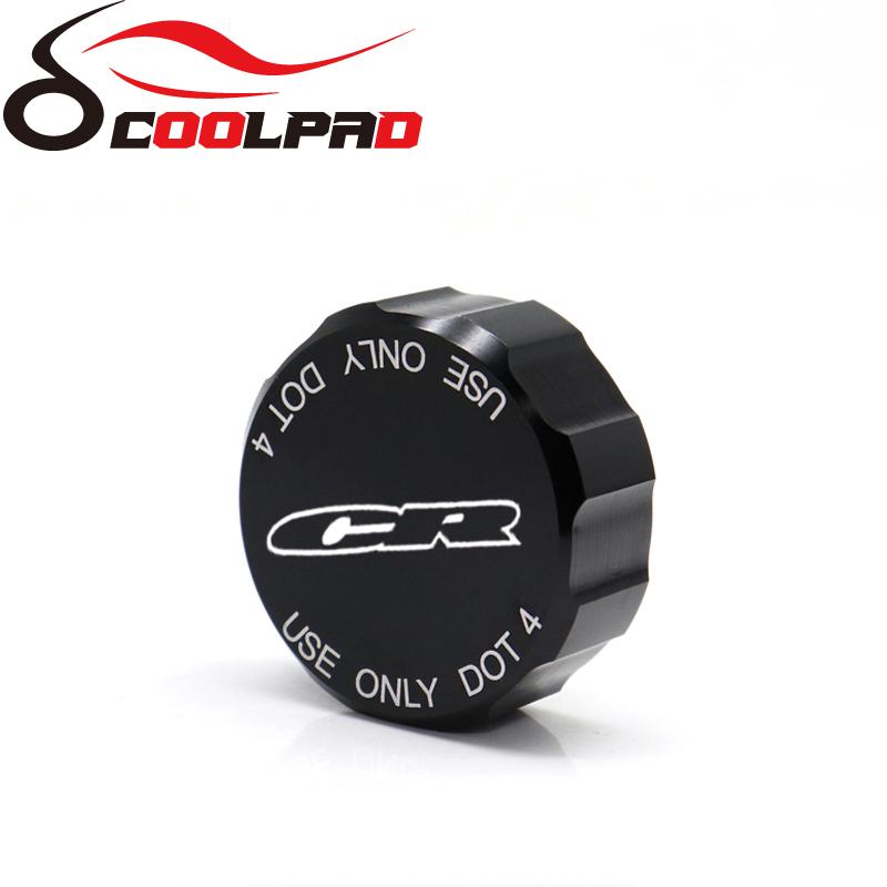 Front Rear Brake Reservoir Cover For HONDA CR 250R 125R 85R 80R 500R CR250R CR85R CR80R Motorcycle Brake Pump Oil Fluid Caps CNC