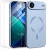 Protective Case - E.F.Connection - for iPhone Air - with Blue Magnetic Circle - 2 Tempered Glass