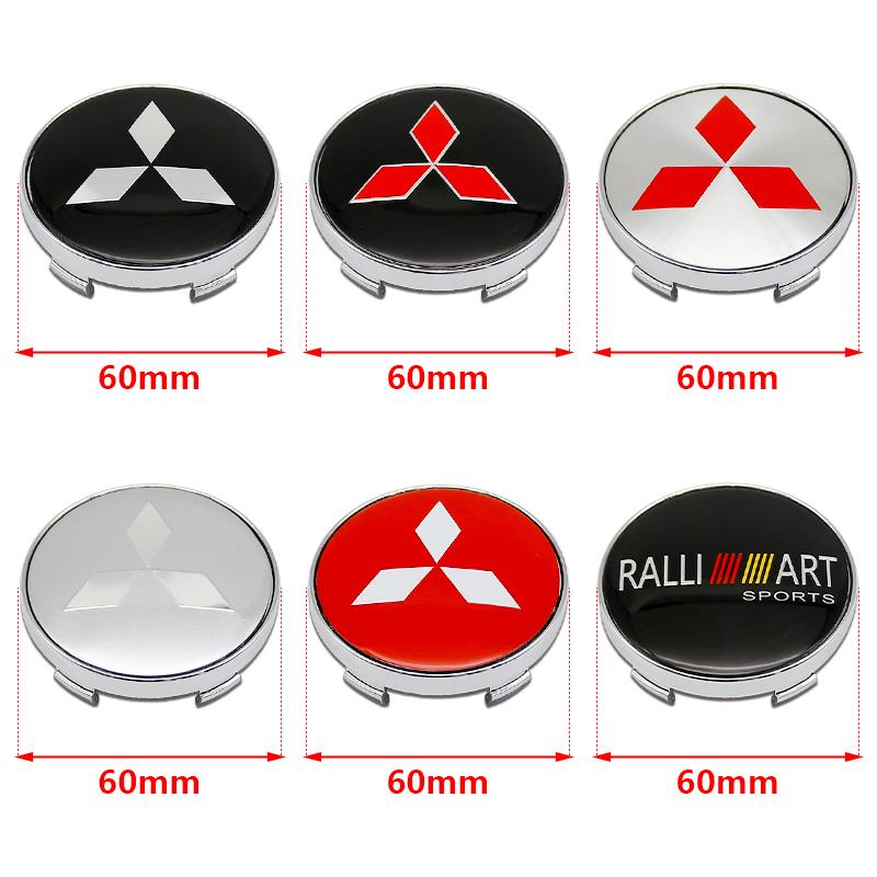 4 шт. 60 мм Наклейки на центральный колпачок колеса автомобиля, крышка диска для Mitsubishi Pajero Outlander XL Montero Lancer Triton l200 Galant